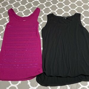 The Limited & Mossimo dressy tank tops black and pink small